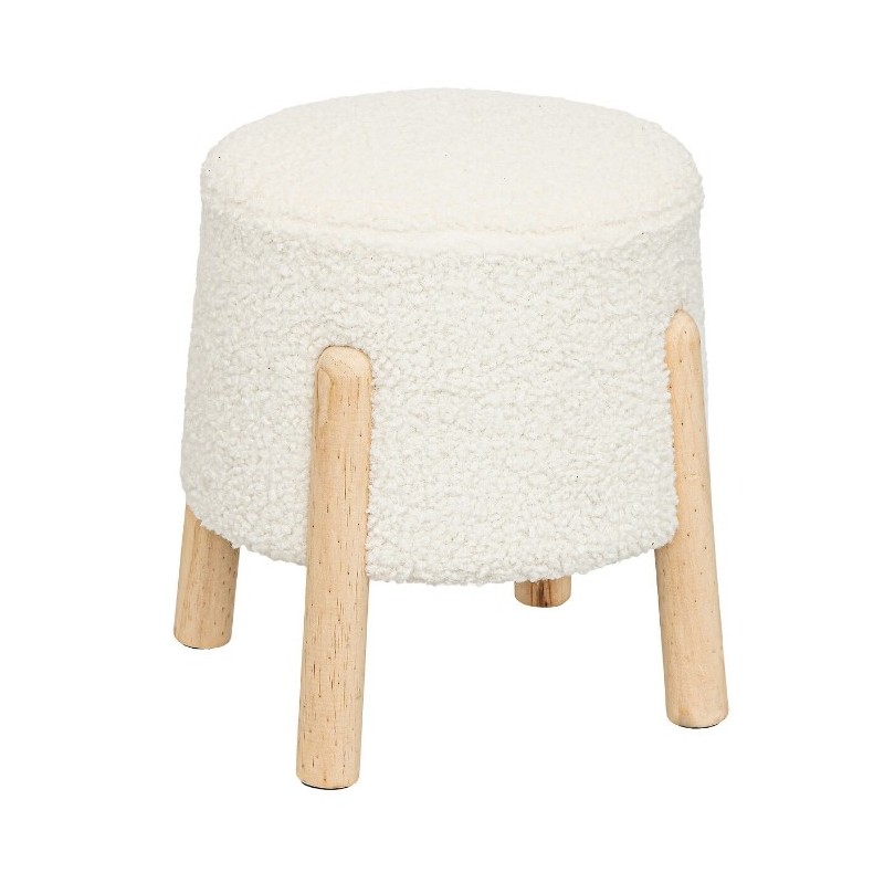 Tabouret d'appoint "Inuit" Bouclette blanche